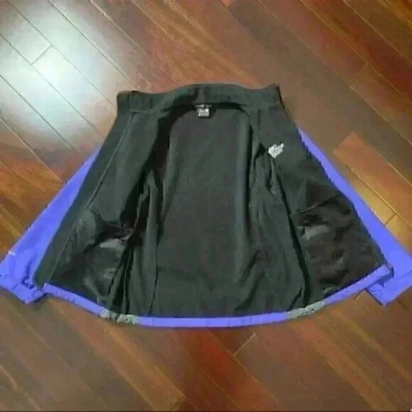 The North  Face Jacket Fleece Lined Soft Shell Purple Grey Size Medium - Picture 14 of 16